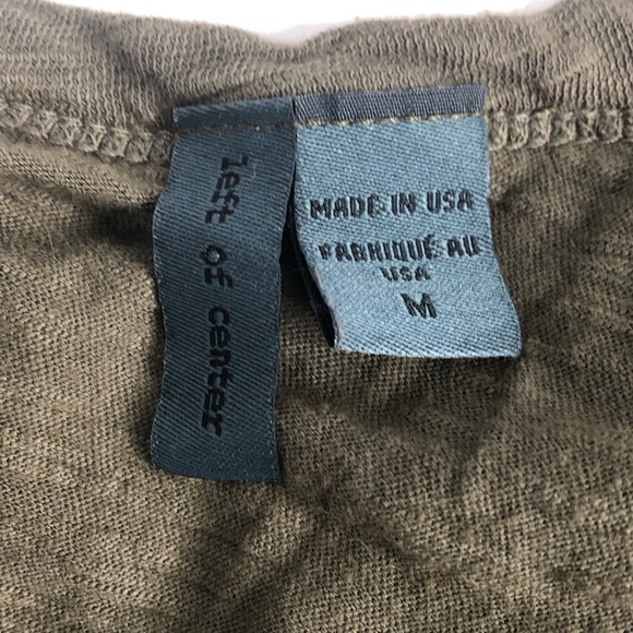 Left of Center Army Green Tie Sleeve Tee M - Picture 3 of 8